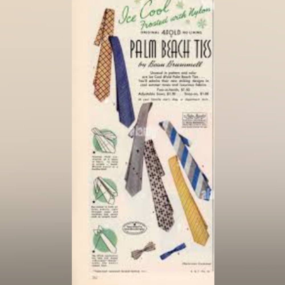 Vintage Beau Brummell  Blue Skinny Polka Dot Tie - Picture 14 of 16